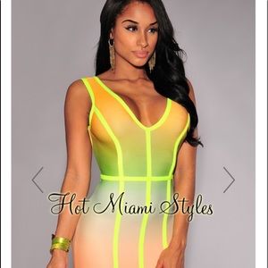 Neon bodycon dress